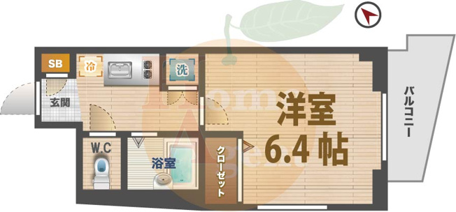 【間取り】 | シンシア新中野ｏｚｉｏ | 1Kのお部屋です。