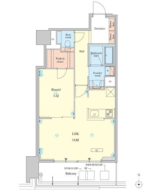ＲＪＲ堺筋本町タワーの間取り