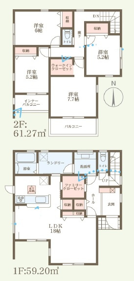 桜井市粟殿　第15期　新築一戸建ての間取り|1号地