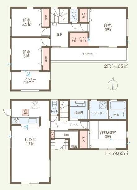 桜井市粟殿　第15期　新築一戸建ての間取り|4号地