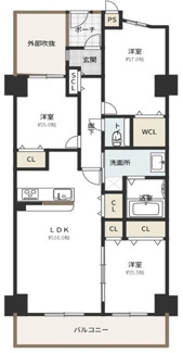 【間取り】 | ライフステージ新金岡 | 77.85㎡の3LDK。各居室に収納あります。