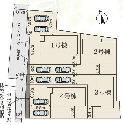 仲介手数料無料）愛西市大井町　第２期　１号棟の区画図|区画図