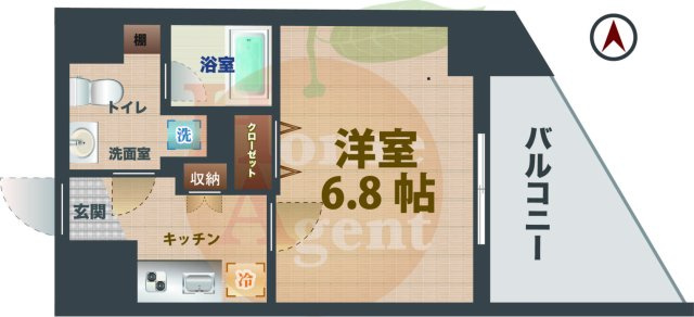 【間取り】 | グラントゥルース練馬1 | 1Kのお部屋です。