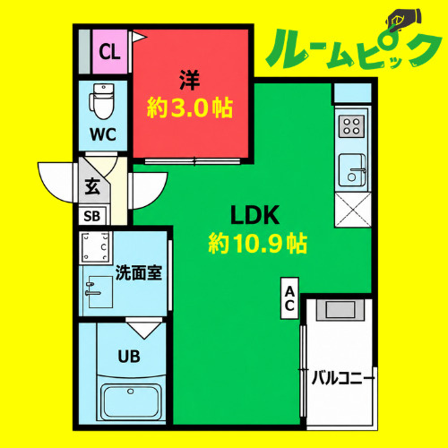 Jack atsutakoshinⅢ　名古屋市賃貸　仲介手数料無料の間取り