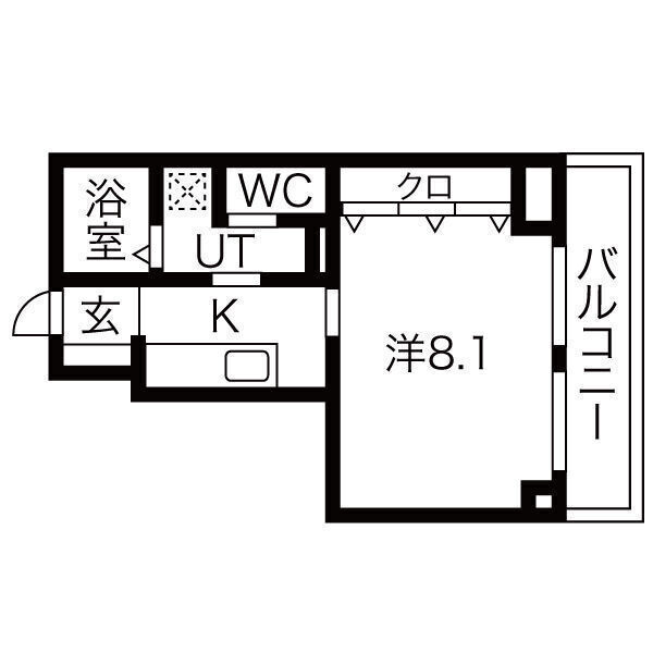 大阪市西成区松１丁目の賃貸マンションの間取り