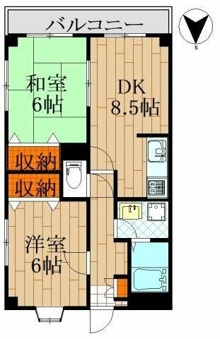 青山コーポＡの間取り