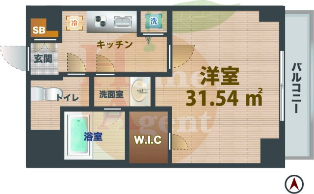 【間取り】 | HF中野坂上レジデンス | 1Kのお部屋です。