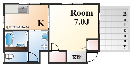 神戸市中央区山本通３丁目の賃貸マンションの間取り