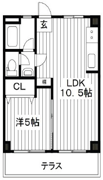 神戸市中央区楠町１丁目の賃貸マンションの間取り