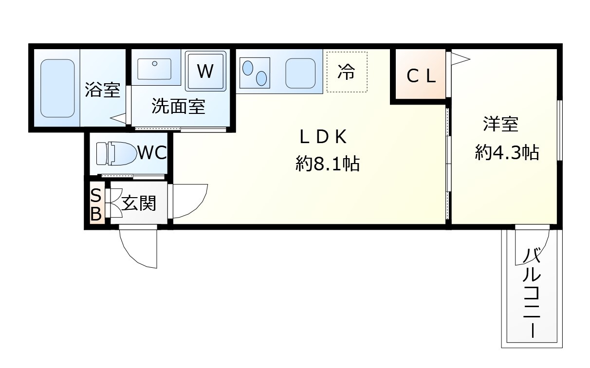 F asecia　城北公園通の間取り|F asecia　城北公園通　