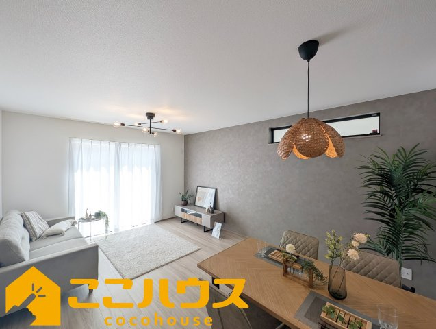 宜野湾市伊佐3丁目289番　ハートフルタウン　新築戸建て　全2棟　A号棟の居間・リビング|LDK17.5帖
