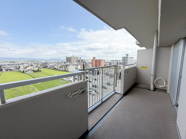 サンレスポアールのバルコニー|高層階につき眺望良好！（R8.9撮影）