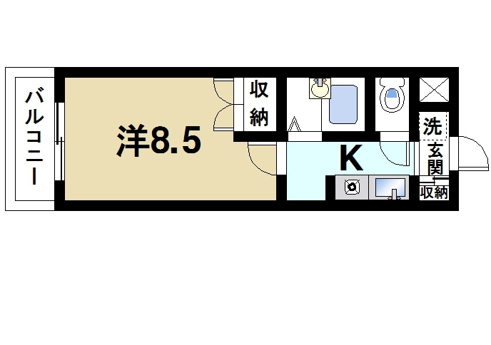 万葉コートフラッツ(マンション万葉コートフラッツ）の間取り