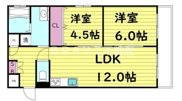 布亀マンションの間取り