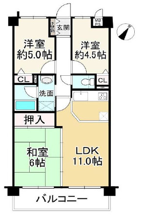 グランドビスタ生駒の間取り