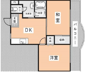 生駒市小瀬町の賃貸マンションの間取り