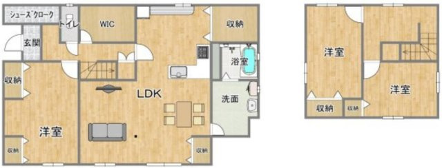 【間取り】 | 仲介手数料無料！琴芝小学校に通えるリフォーム済み中古住宅　宇部市神原町１丁目 | お客様のご意見を凝縮した使いやすい間取り