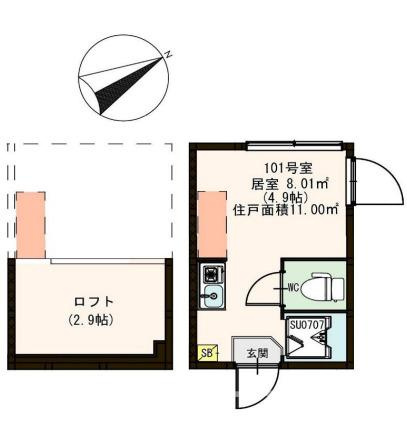 北区志茂５丁目のアパートの間取り