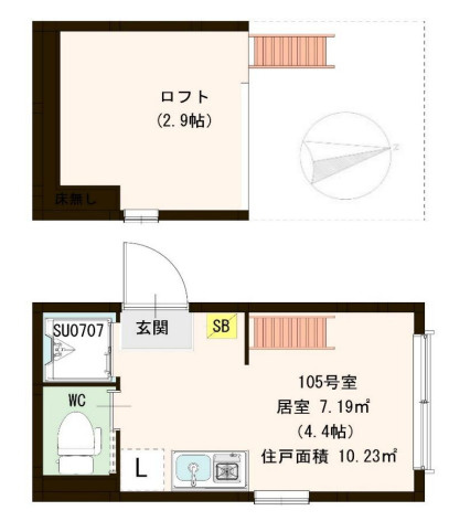 新宿区高田馬場３丁目のアパートの間取り