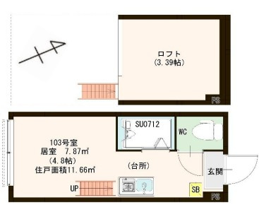 江戸川区平井１丁目のアパートの間取り