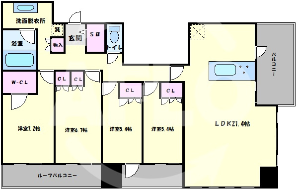 ピアッツァタワー上本町EAST　真田山小学校区の間取り|ピアッツァタワー上本町EAST　間取り
