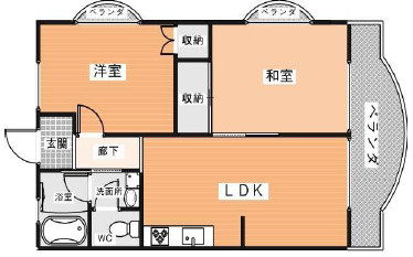 生駒市小瀬町の賃貸マンションの間取り