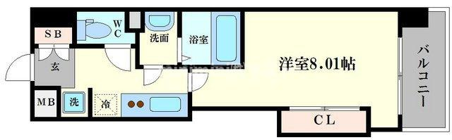 大阪市浪速区浪速西１丁目の賃貸マンションの間取り