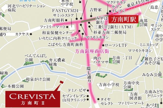 クレヴィスタ方南町Ⅱの地図