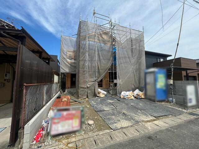 仲介手数料無料）愛西市大井町宮新田３６番　A号棟の前面道路含む現地写真|★２０２６年１１月上旬完成予…