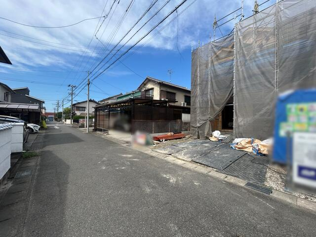 仲介手数料無料）愛西市大井町宮新田３６番　A号棟の前面道路含む現地写真|★２０２６年１１月上旬完成予定