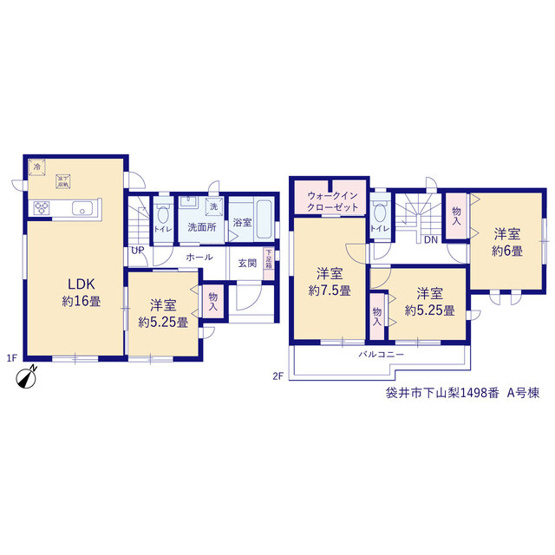 【間取り】 | 袋井市下山梨 新築一戸建て | 効率的かつ暮らしのことをしっかり考えた間取りです