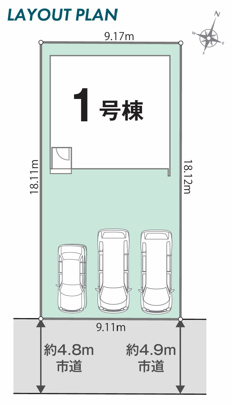 リナージュ ネクスジー 徳島市北沖洲1丁目01期の区画図