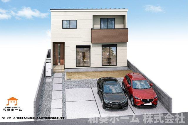 リナージュ ネクスジー 徳島市北沖洲1丁目02期の外観パース|イメージパース/図面をもとに作成したもので実際とは異なります。