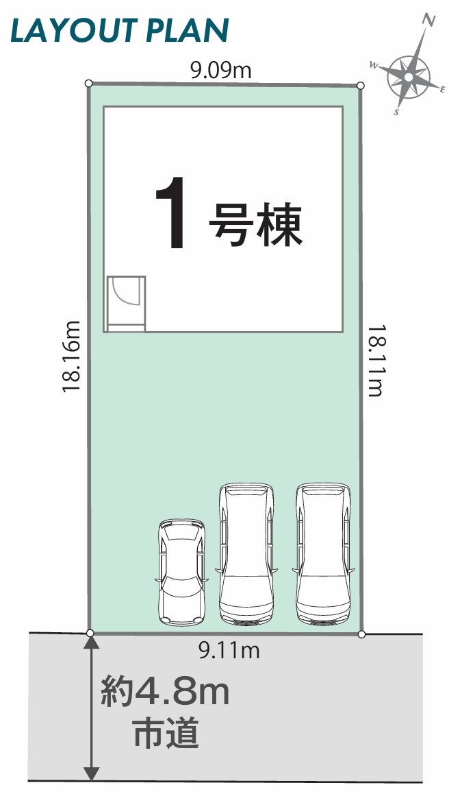 リナージュ ネクスジー 徳島市北沖洲1丁目02期の区画図