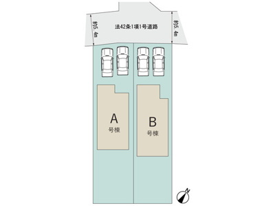 【区画図】 | 浜松市中央区鴨江3丁目 新築一戸建て B号棟 | B号棟の区画図です