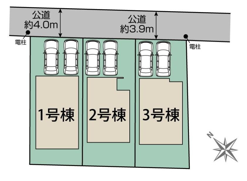 秦野市沼代新町新築戸建て　3号棟の区画図|区画図「秦野市沼代新町新築戸建て」