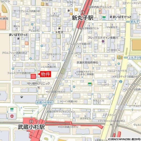 スカイコート武蔵小杉の地図