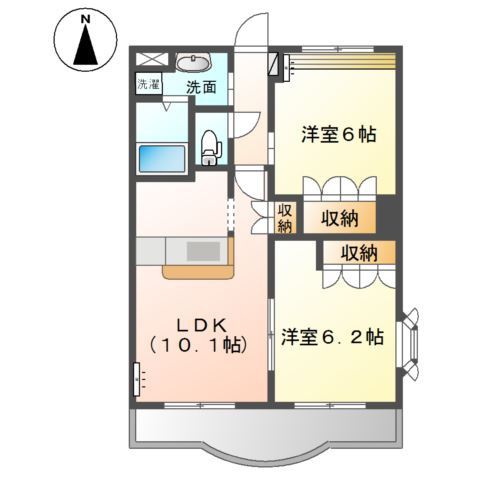 アベニール弐番館の間取り
