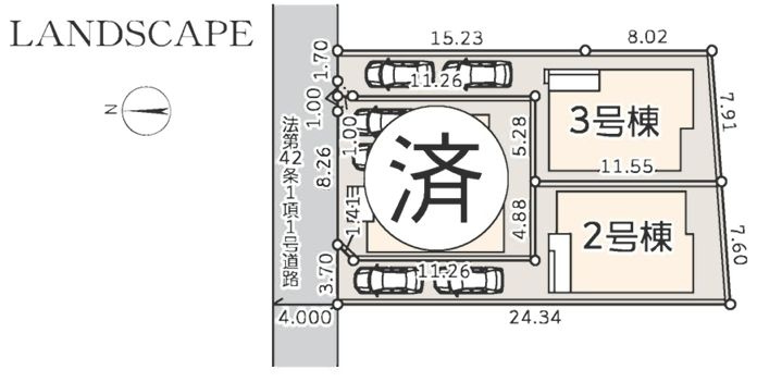 藤沢市羽鳥3丁目新築戸建て　3号棟の間取り|区画図「藤沢市羽鳥3丁目新築戸建て」