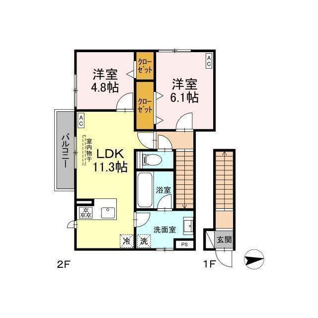 (仮称)長泉87051 分譲長屋住宅新築工事の間取り
