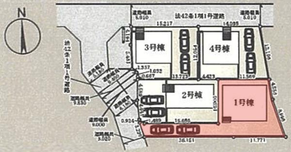 クレイドルガーデン前橋市稲荷新田町第３　１号棟の区画図|区画図
