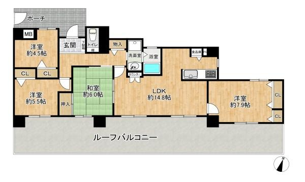 【間取り】 | プレステージ明石大久保Ⅳ