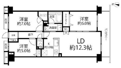 アールヴェール亀戸の間取り|南向きにつきまして日当たり・通風良好。新規リノベーションマンション。