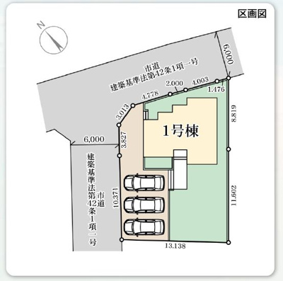 【区画図】 | ☆☆☆新築分譲　いわき市久之浜第５　限定１棟！！長期優良住宅！！敷地７３坪！！ | 全体区画図です！敷地広々♪