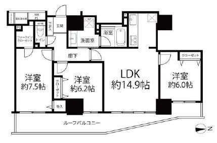 ライオンズタワー大島の間取り|全室6帖以上の3LDK！新規リノベーションマンション。