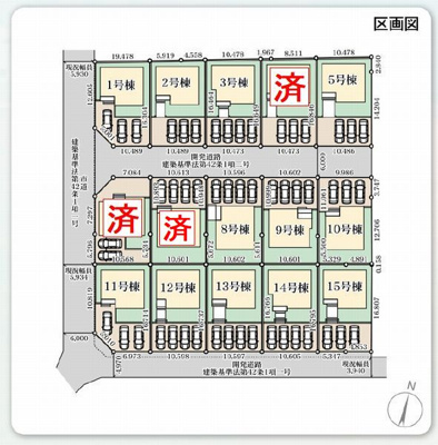 【区画図】 | ☆☆新築分譲　いわき市平城東１丁目第１H　長期優良住宅　全１５棟！！　現地ご案内致します！！ | 全体区画図です