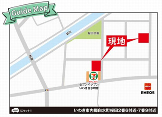 【地図】 | ☆☆新築分譲　いわき市内郷白水町　長期優良住宅　全４棟－②！！　 | 現地案内図です
