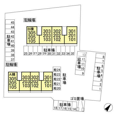 ハピネス　Bの区画図