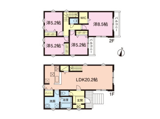 【間取り】 | 松戸市小金原9丁目　新築分譲住宅　全2棟 | 1号棟間取りです