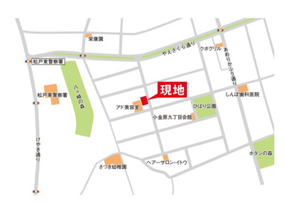 【地図】 | 松戸市小金原9丁目　新築分譲住宅　全2棟
